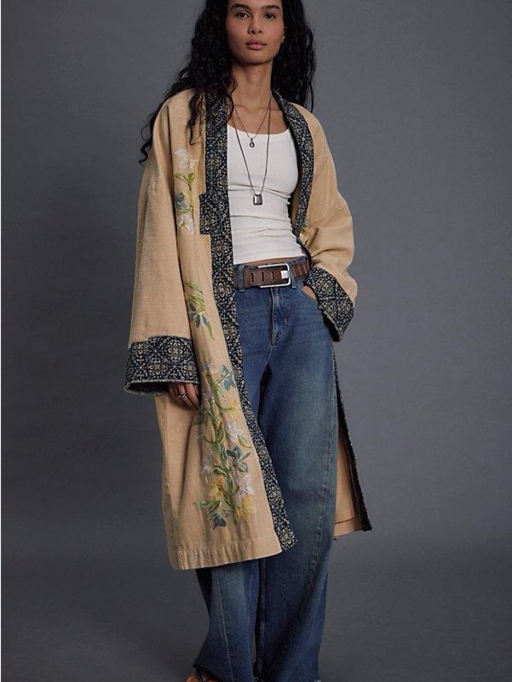 Free People Henlow Embroidered Duster